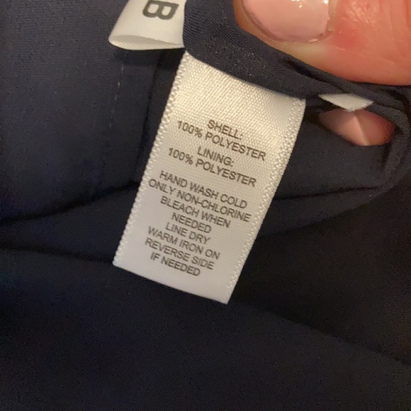 Loft medium petites navy tank blouse with black sequins. Great condition. - Picture 4 of 4